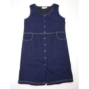 National Women's Jumper Dress Size PM Dark Wash Denim Stretch